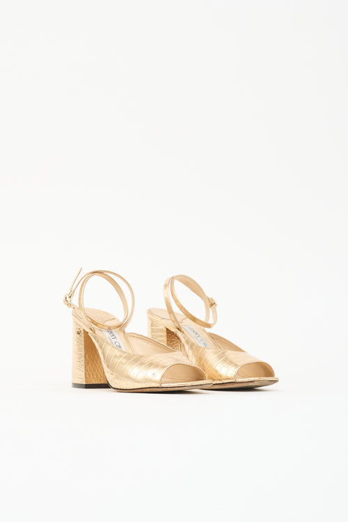 Jimmy Choo Embossed Leather Sandal