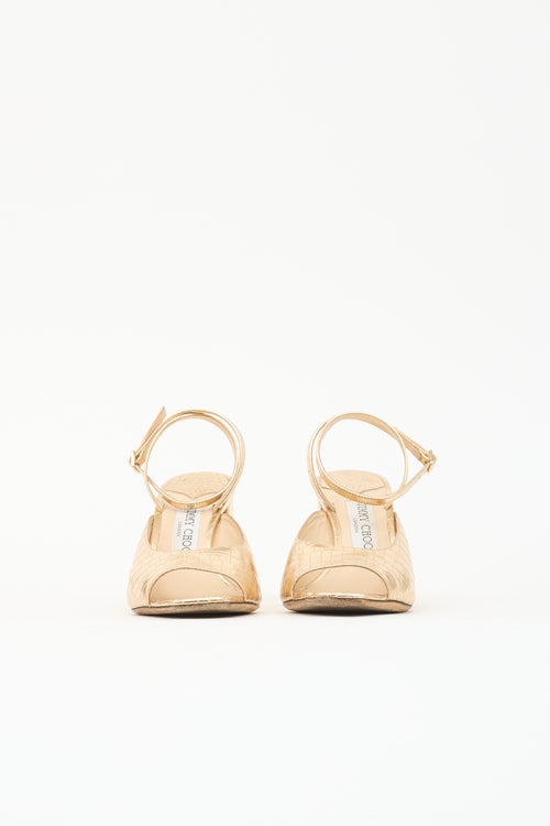 Jimmy Choo Embossed Leather Sandal