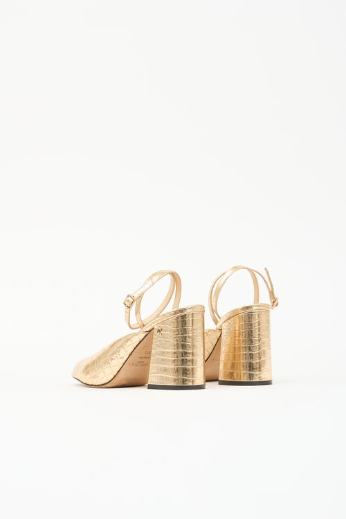 Jimmy Choo Embossed Leather Sandal