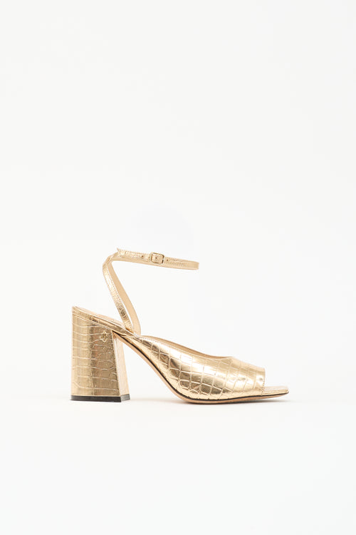 Jimmy Choo Embossed Leather Sandal