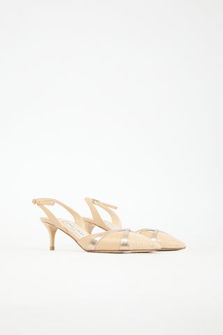Jimmy Choo Embossed Leather Slingback Pump