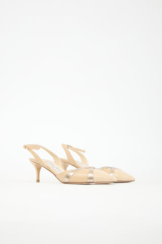 Jimmy Choo Embossed Leather Slingback Pump