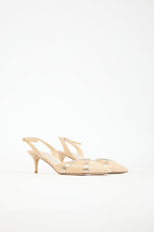 Jimmy Choo Embossed Leather Slingback Pump