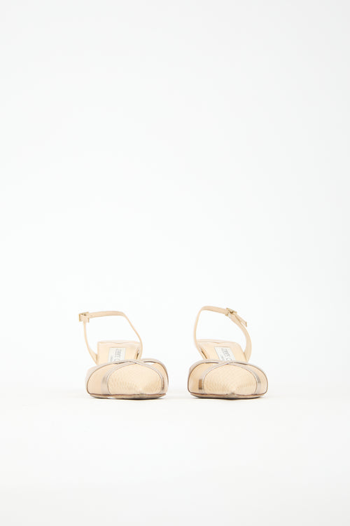 Jimmy Choo Embossed Leather Slingback Pump