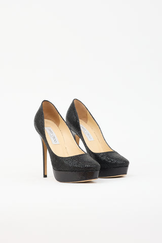 Jimmy Choo Glitter Cosmic Platform Pump