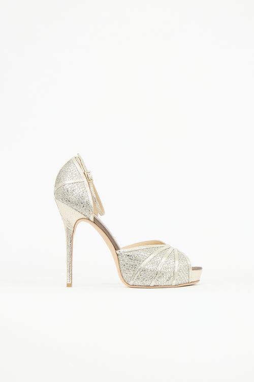 Jimmy Choo Glitter Kafta Platform Heel