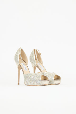 Jimmy Choo Glitter Kafta Platform Heel