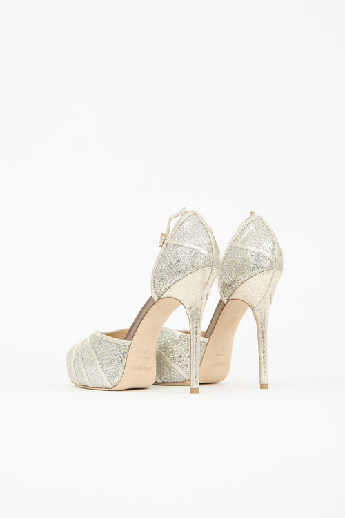 Jimmy Choo Glitter Kafta Platform Heel
