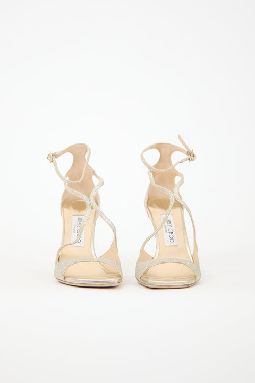 Jimmy Choo Glitter Leather Azia Heel