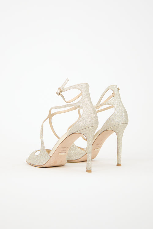 Jimmy Choo Glitter Leather Azia Heel