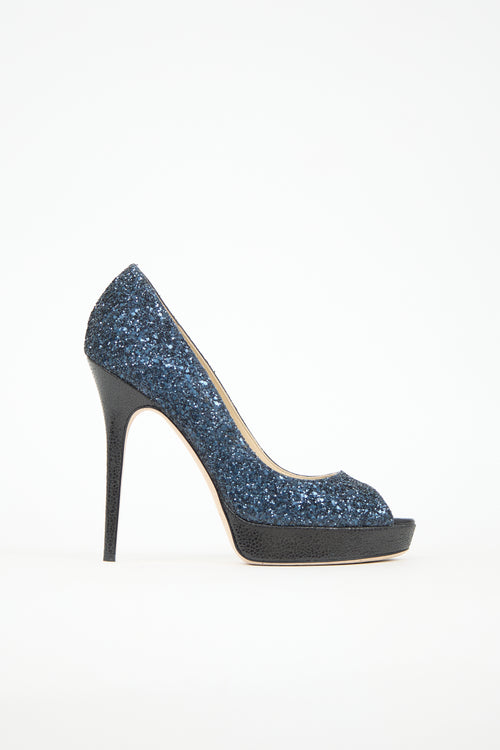 Jimmy Choo Glitter Platform Heel