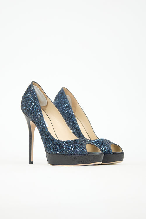 Jimmy Choo Glitter Platform Heel