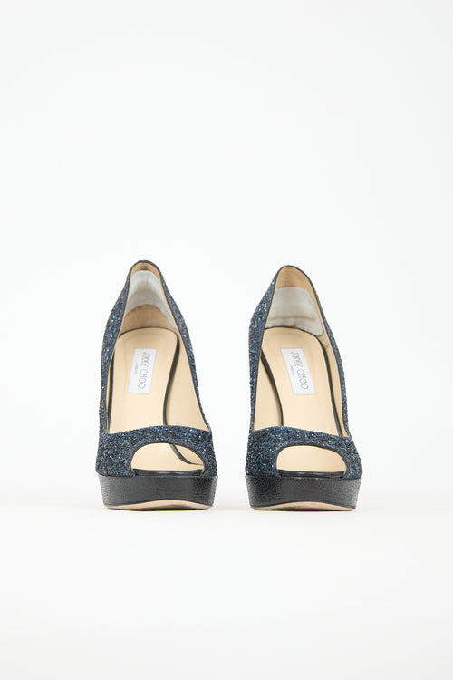 Jimmy Choo Glitter Platform Heel