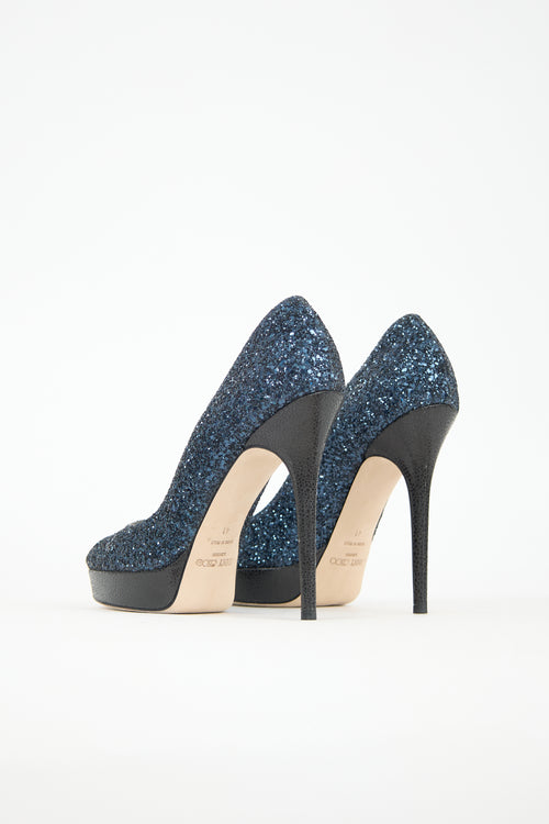 Jimmy Choo Glitter Platform Heel