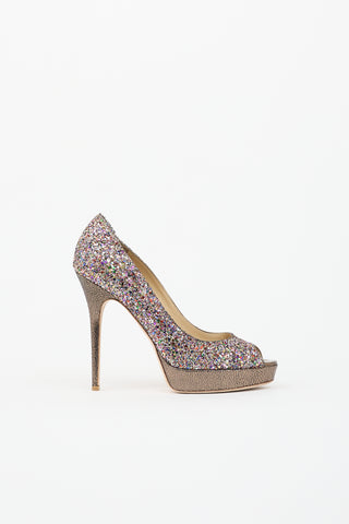 Jimmy Choo Glitter Platform Pump