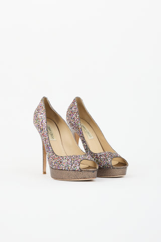 Jimmy Choo Glitter Platform Pump