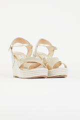 Jimmy Choo Gold Dellena 100 Rope Wedge