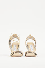 Jimmy Choo Gold & Black Leather & Mesh Betty Illusion Heel