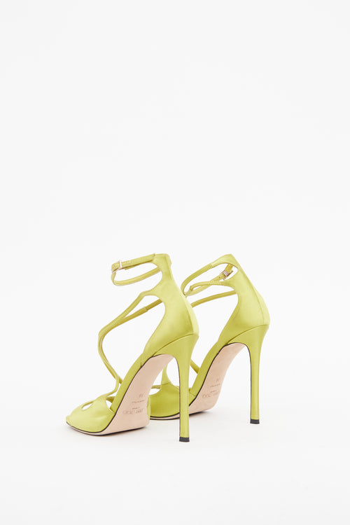 Jimmy Choo Green Azia Strappy Heel