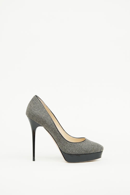 Jimmy Choo Grey & Black Platform Pump