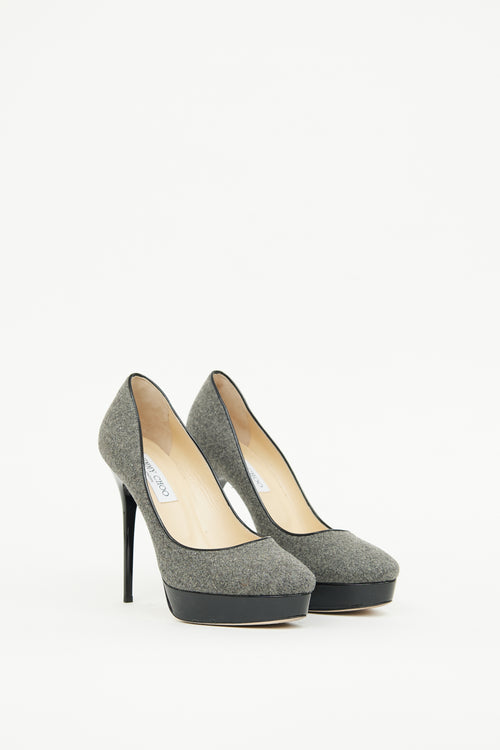 Jimmy Choo Grey & Black Platform Pump