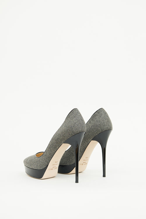 Jimmy Choo Grey & Black Platform Pump