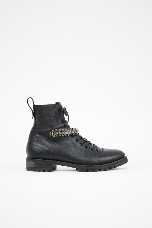 Jimmy Choo Leather Cruz Combat Boot