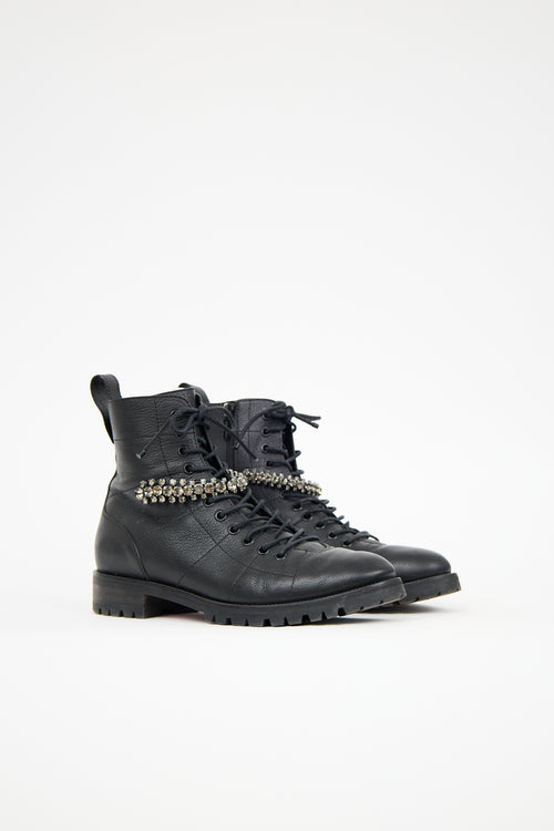 Jimmy Choo Leather Cruz Combat Boot