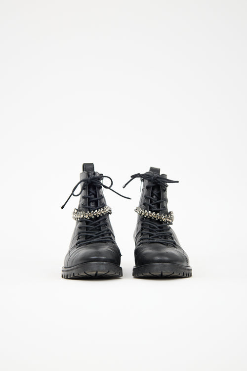 Jimmy Choo Leather Cruz Combat Boot