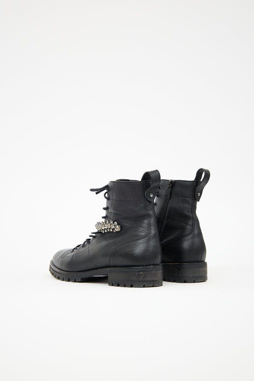 Jimmy Choo Leather Cruz Combat Boot