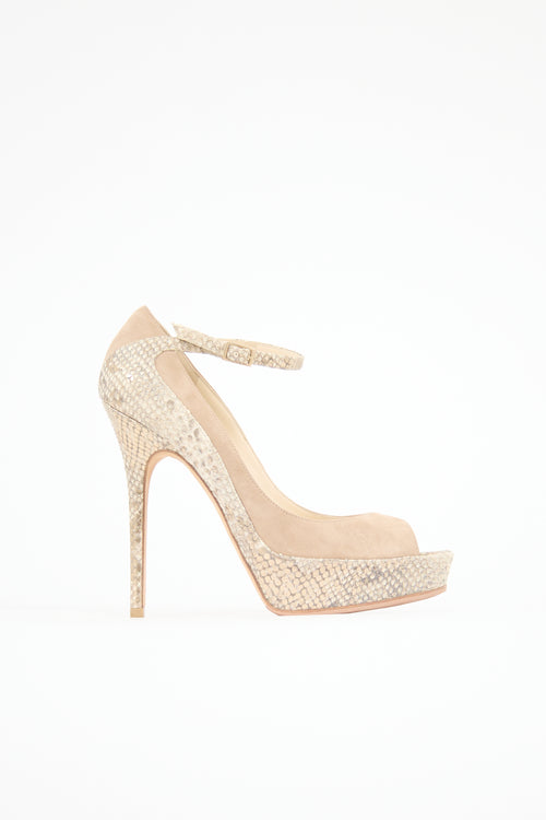 Jimmy Choo Leather & Suede Tami Heel