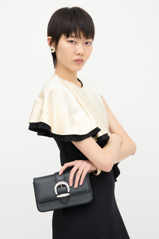 Jimmy Choo Leather Cheri Crystal Buckle Bag