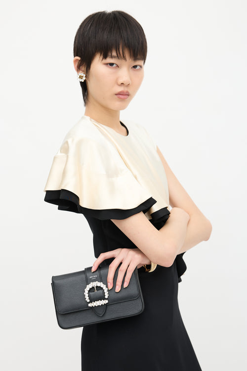 Jimmy Choo Leather Cheri Crystal Buckle Bag