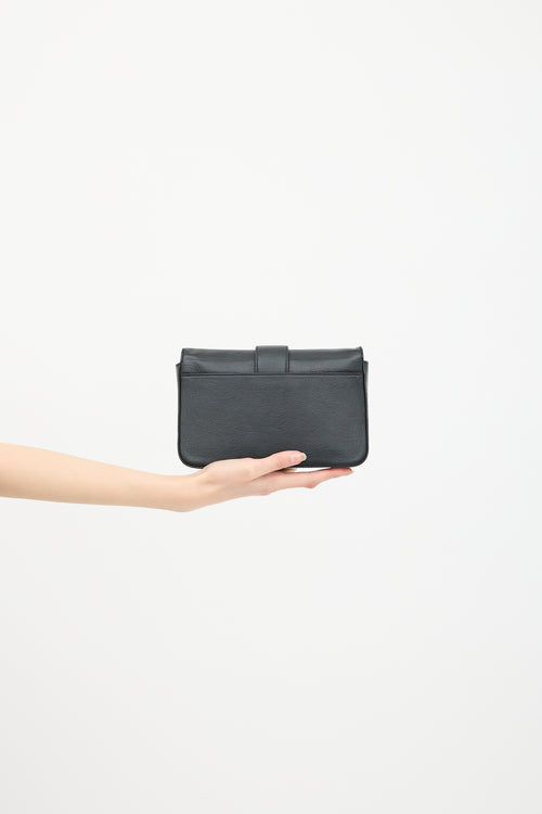 Jimmy Choo Leather Cheri Crystal Buckle Bag