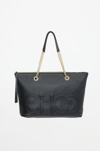 Jimmy Choo Leather Logo Allegra Tote Bag