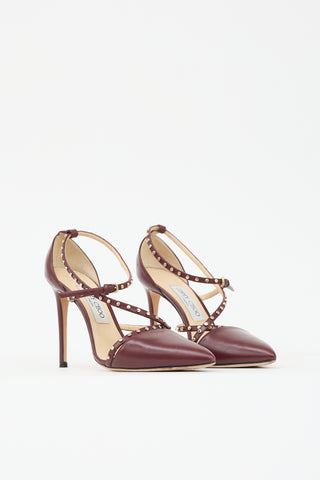 Jimmy Choo Leather Studded Tiff Heel