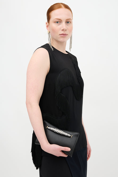 Jimmy Choo Leather Venus Crystal Clutch