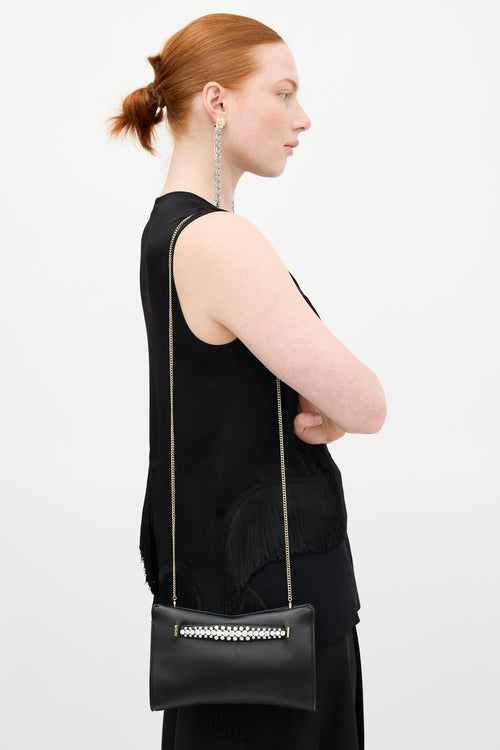 Jimmy Choo Leather Venus Crystal Clutch