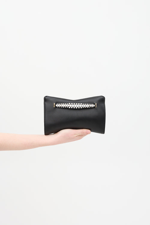 Jimmy Choo Leather Venus Crystal Clutch