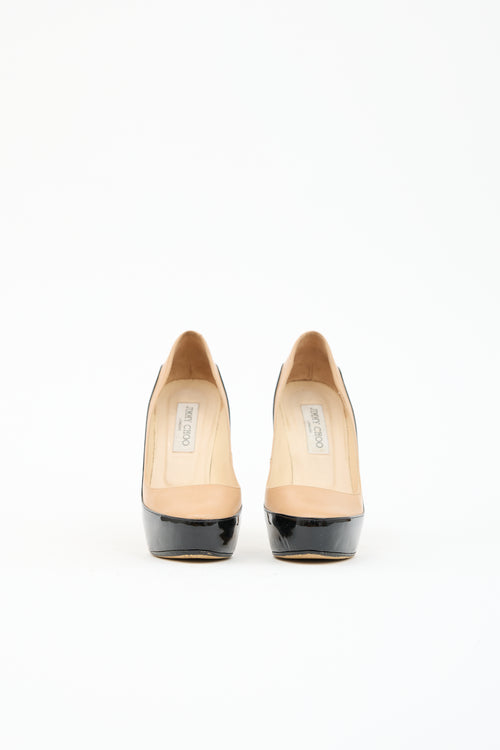 Jimmy Choo Leather & Patent Platform Pump