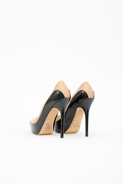 Jimmy Choo Leather & Patent Platform Pump