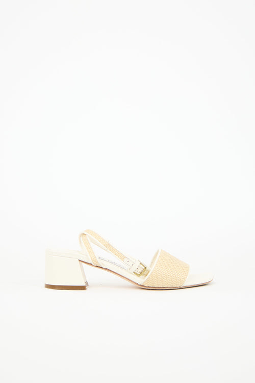 Jimmy Choo Leather & Raffia Sandal