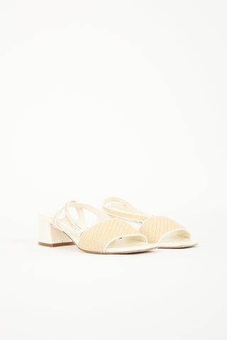 Jimmy Choo Leather & Raffia Sandal