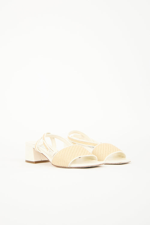 Jimmy Choo Leather & Raffia Sandal