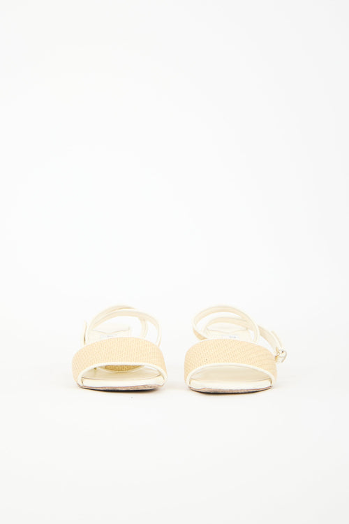 Jimmy Choo Leather & Raffia Sandal