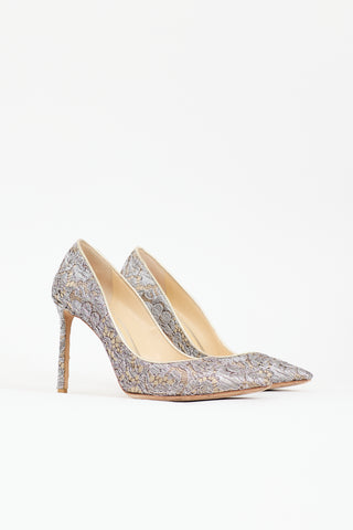 Jimmy Choo Metallic Lace Romy Pump