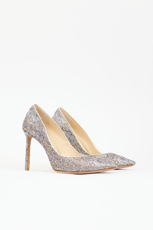 Jimmy Choo Metallic Lace Romy Pump