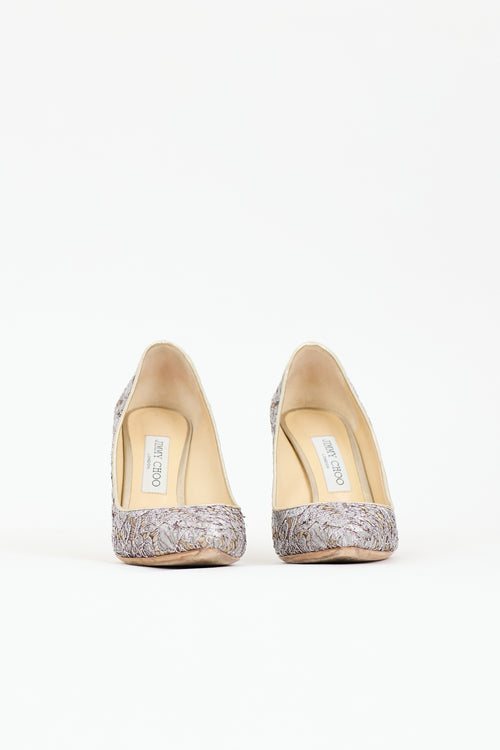 Jimmy Choo Metallic Lace Romy Pump