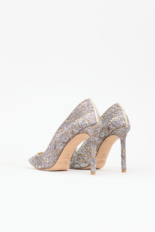 Jimmy Choo Metallic Lace Romy Pump