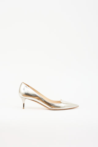Jimmy Choo Metallic Leather Pointed Pump